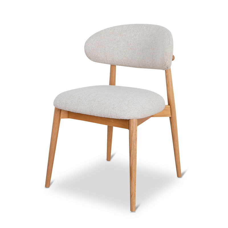 CDC10151-MY Coastal Beige Dining Chair - Natural Oak