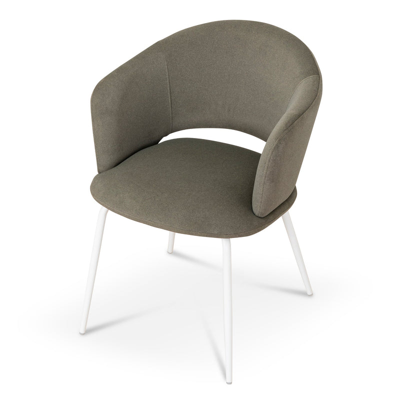 DC10194-FH White Dining Chair - Dark Moss Green (Set of 2)
