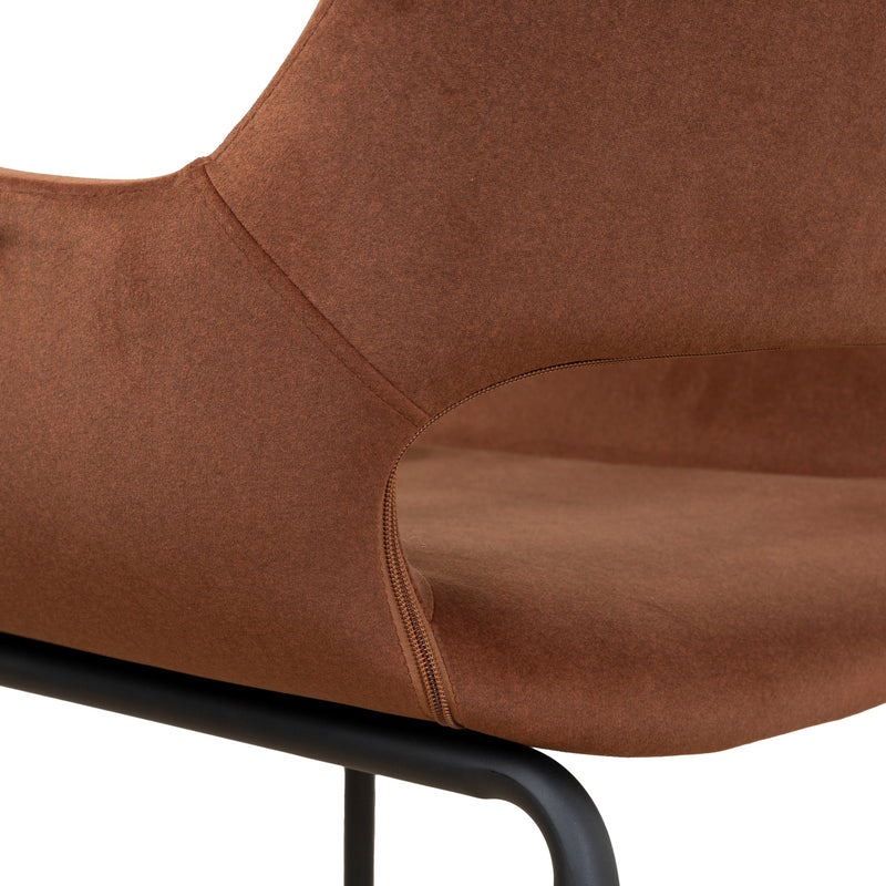 CDC10221-FH Black Dining Chair - Red Bronze Seat (Set of 2)