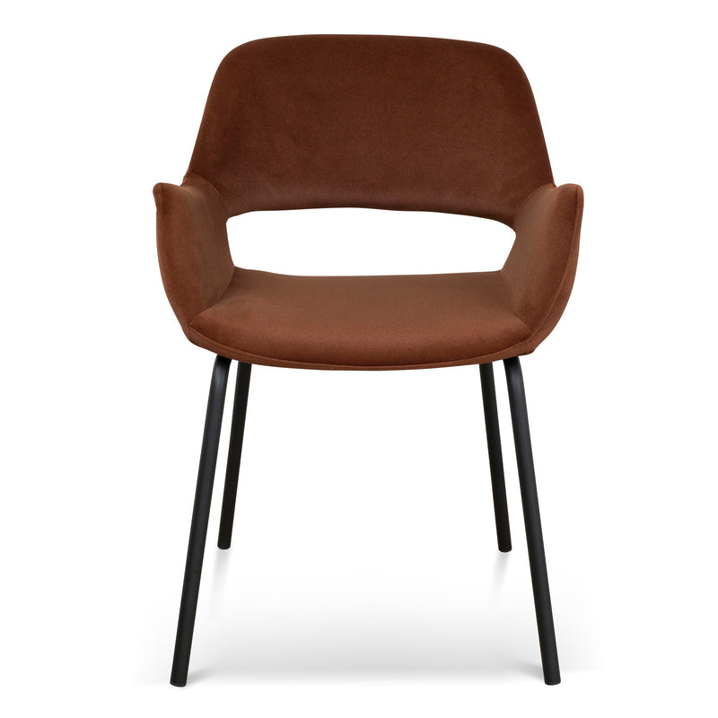 CDC10221-FH Black Dining Chair - Red Bronze Seat (Set of 2)