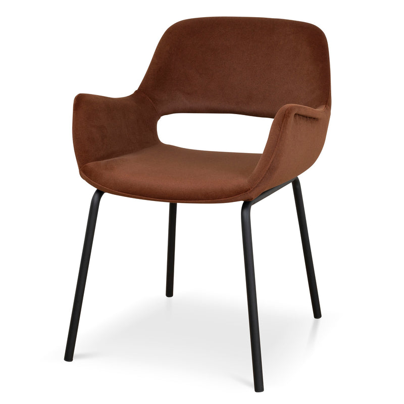 CDC10221-FH Black Dining Chair - Red Bronze Seat (Set of 2)