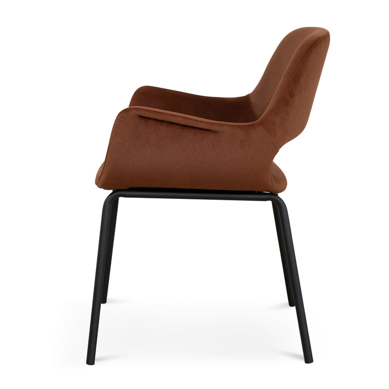 CDC10221-FH Black Dining Chair - Red Bronze Seat (Set of 2)