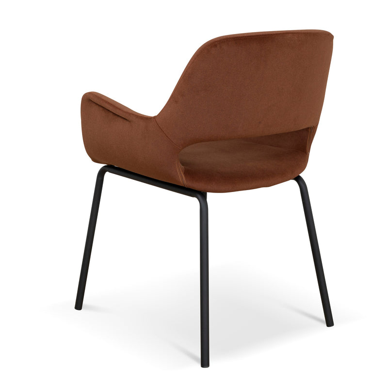 CDC10221-FH Black Dining Chair - Red Bronze Seat (Set of 2)