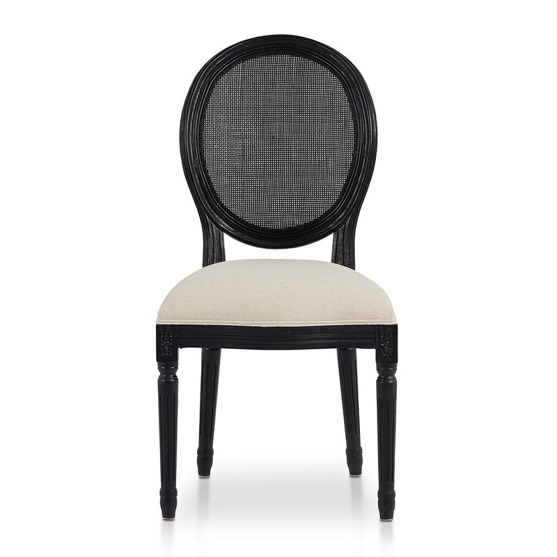 CDC10551-LJ Black ELM Dining Chair - Dawn Beige (Set of 2)