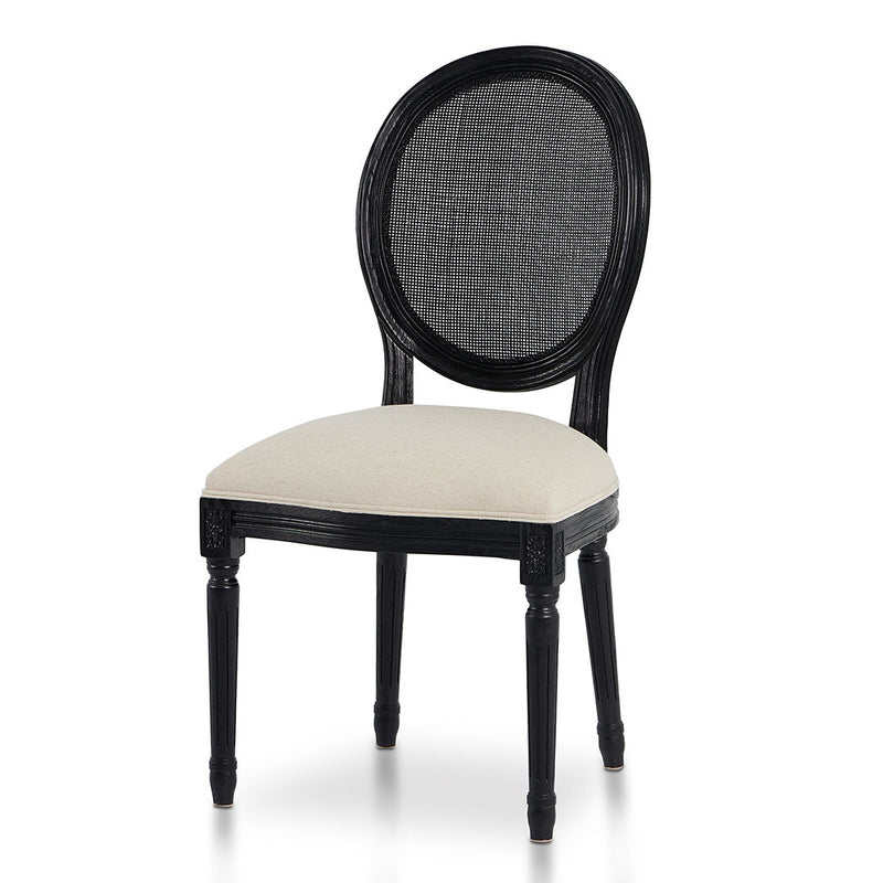 CDC10551-LJ Black ELM Dining Chair - Dawn Beige (Set of 2)