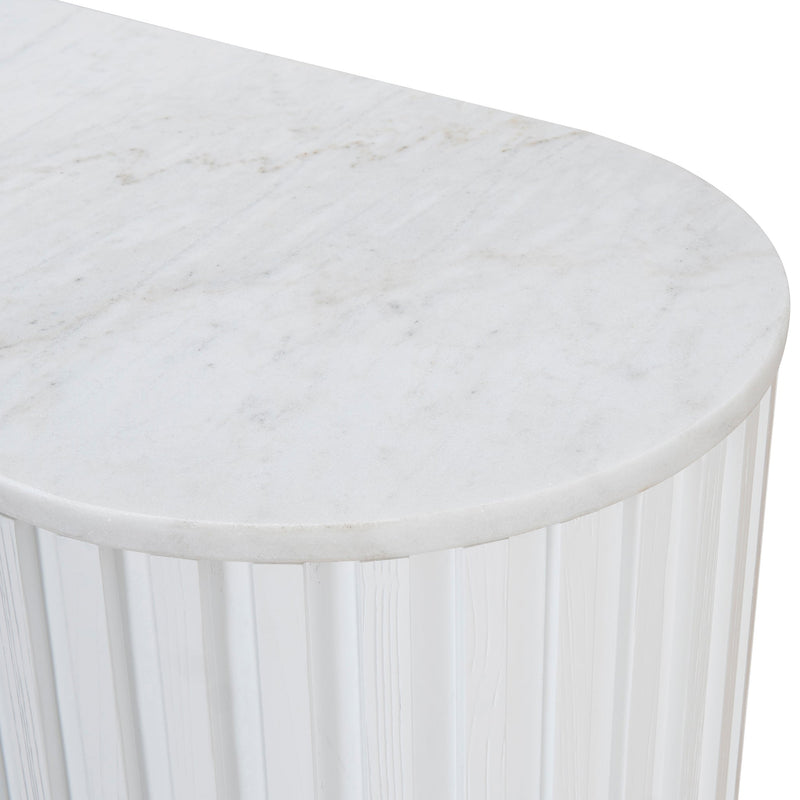 CDT10034-NI 1.5m Marble Console Table - White