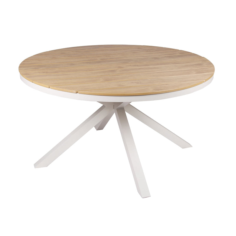 CDT10310-ID 1.4m Round Sand White Outdoor Dining Table - Natural