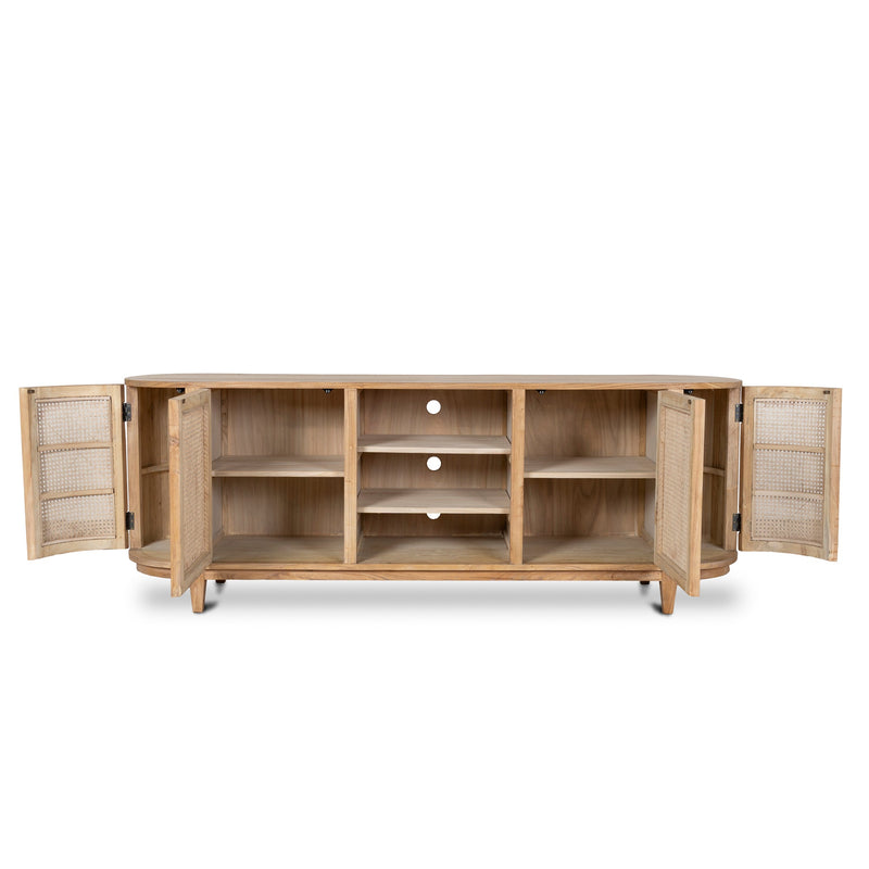 CDT6768 2.1m Sideboard Unit - Natural with Rattan Doors