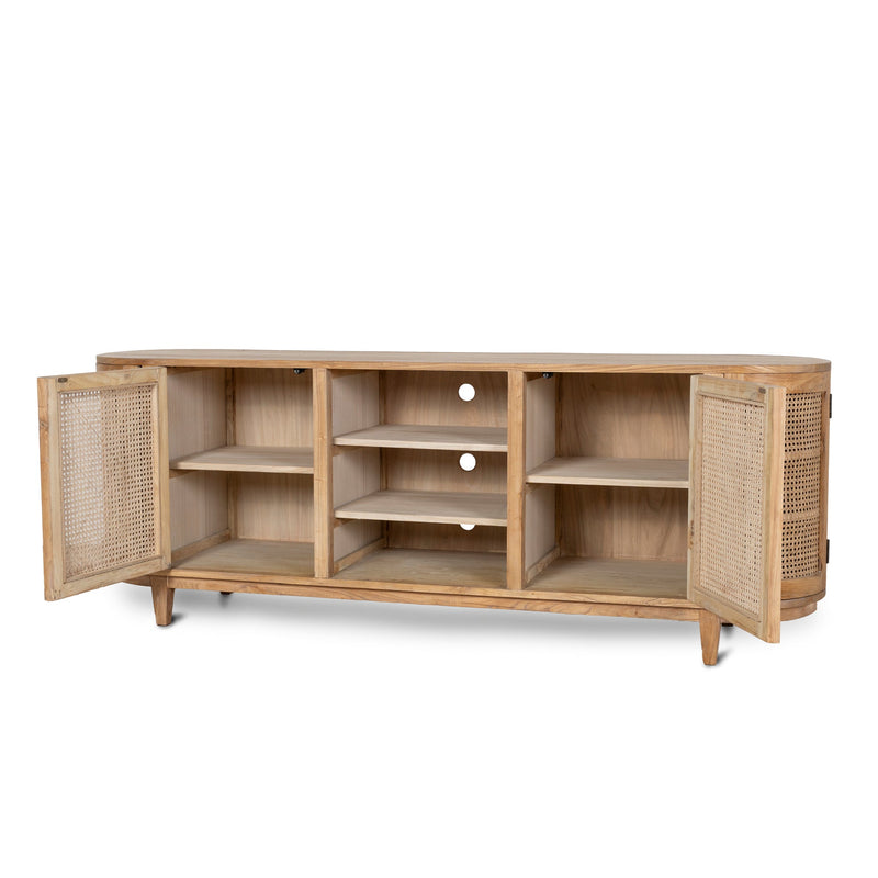 CDT6768 2.1m Sideboard Unit - Natural with Rattan Doors