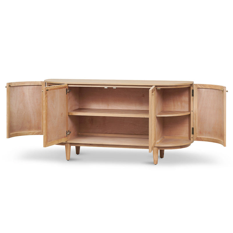 CDT8406-NI 1.7m Natural Elm Sideboard - Rattan Doors