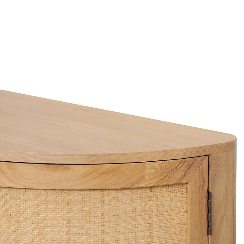 CDT8406-NI 1.7m Natural Elm Sideboard - Rattan Doors