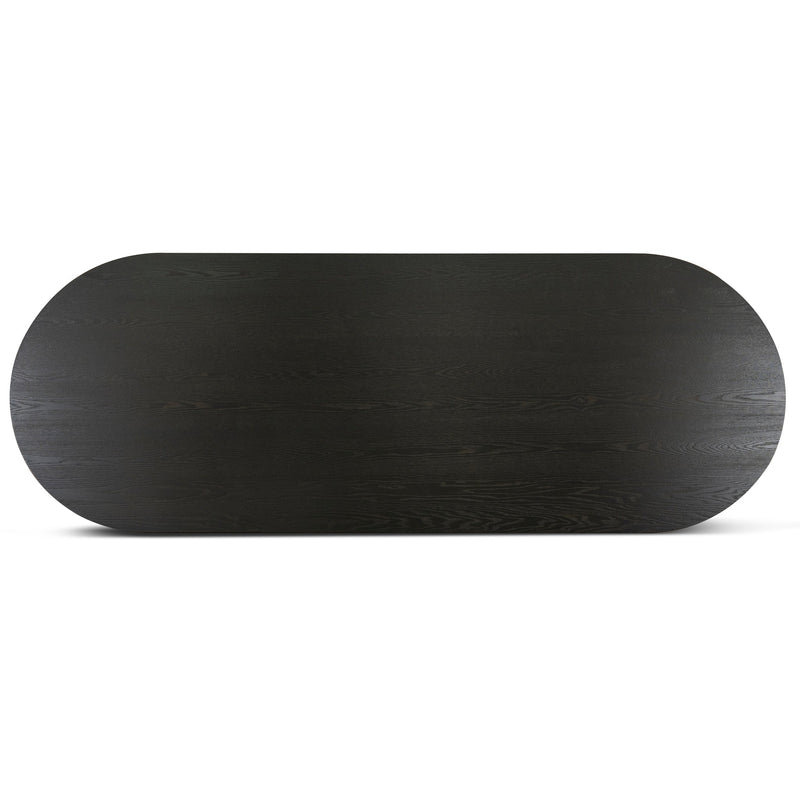 CDT8699-VA 3m Pill Shape Dining Table - Textured Espresso Black