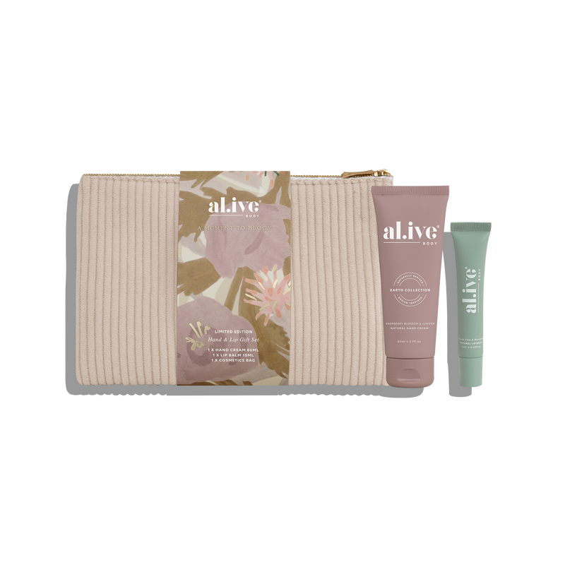 al.ive body Limited edition A moment to bloom hand & lip gift set