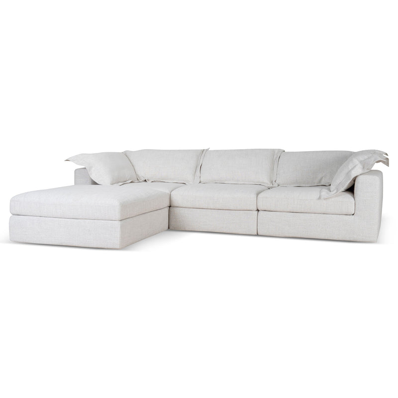 CLC10105-KSO 3 Seater Chaise Sofa - Pebble Beige