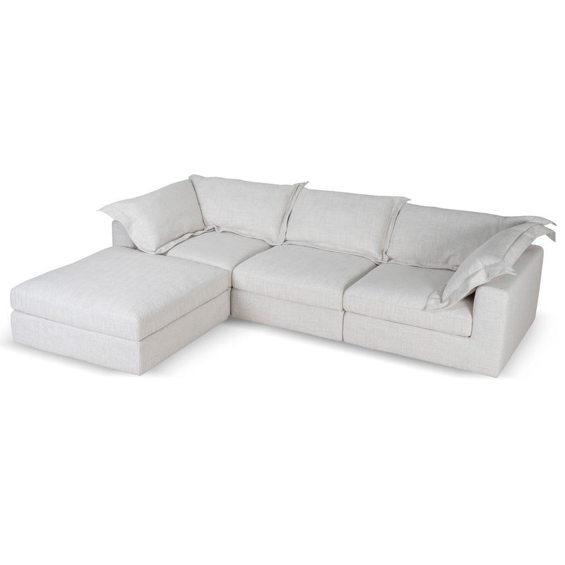 CLC10105-KSO 3 Seater Chaise Sofa - Pebble Beige