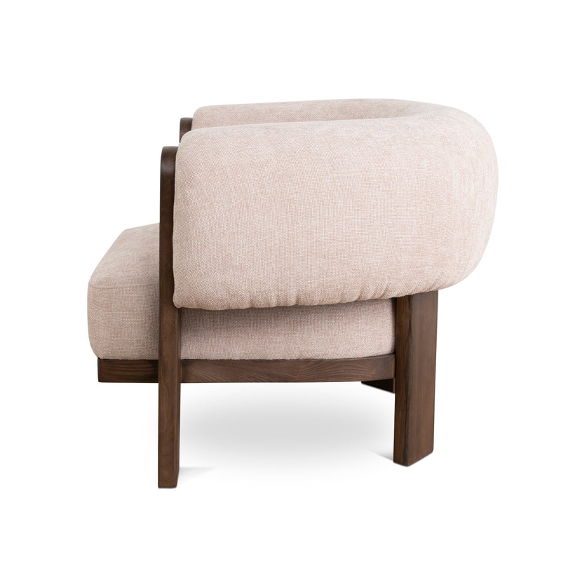 CLC10121-NI Walnut Armchair - Blush Linen