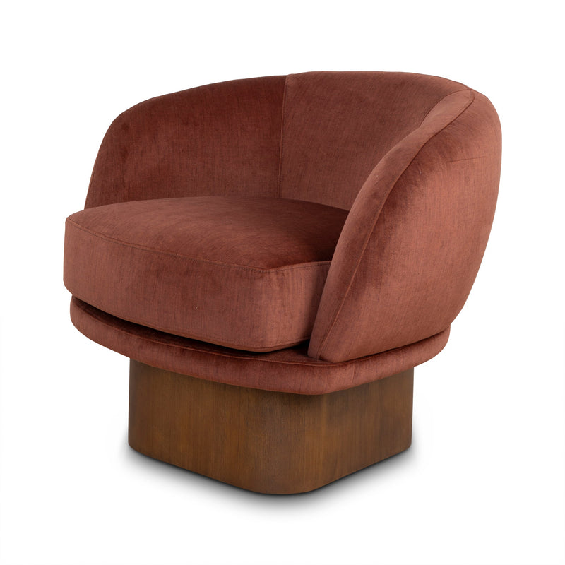 CLC10467-CA Fabric Swivel Armchair - Red Bronze