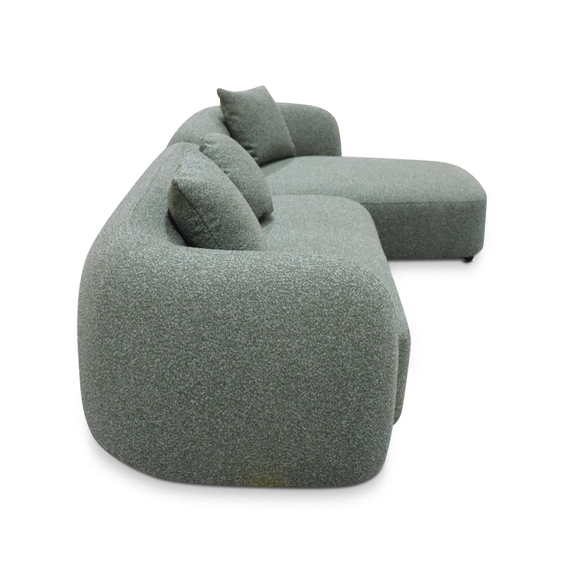 CLC10387-AE 3 Seater Right Chaise Sofa - Amazon Green