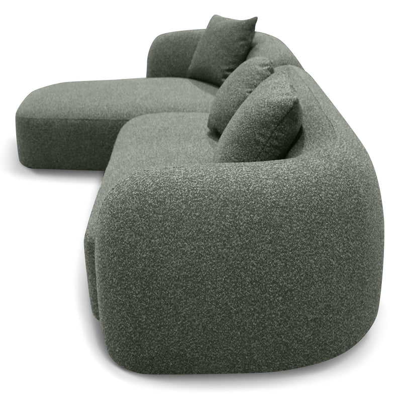 CLC10388-AE 3 Seater Left Chaise Sofa - Amazon Green