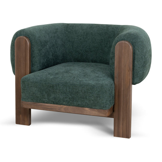 CLC10408-NI Walnut Armchair - Bush Green