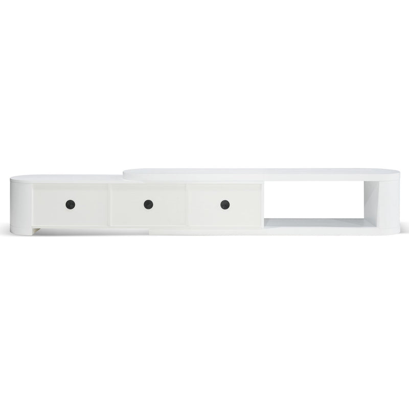 CTV10213-CN Extendable TV Entertainment Unit - Full White Oak