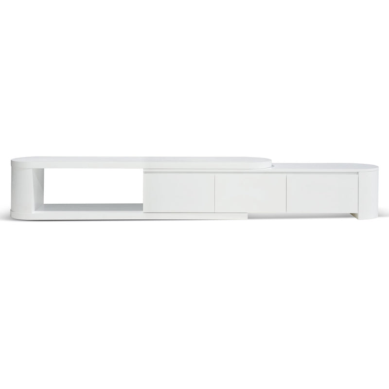 CTV10213-CN Extendable TV Entertainment Unit - Full White Oak