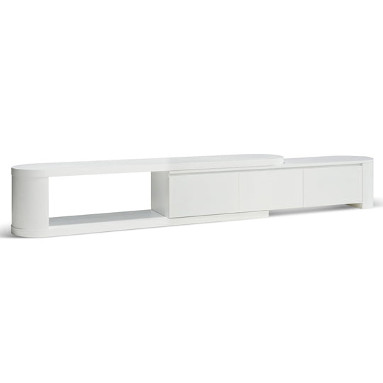 CTV10213-CN Extendable TV Entertainment Unit - Full White Oak
