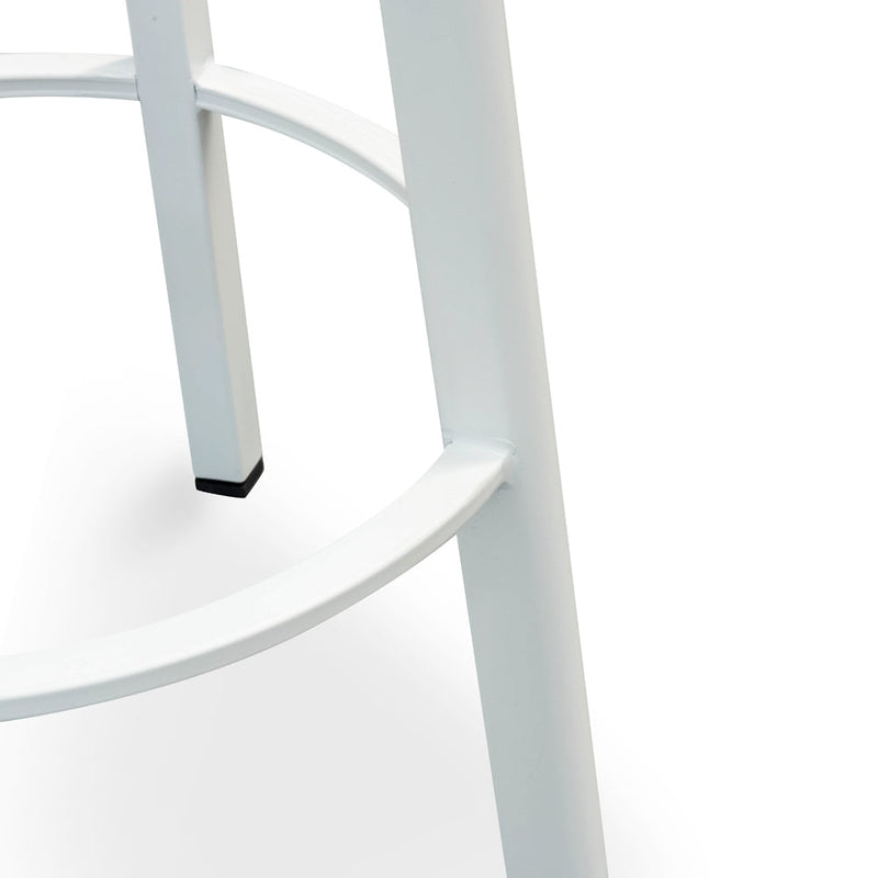 CBS2468-NH 65cm Bar Stool - Natural Timber Seat - White Frame (Set of 2)