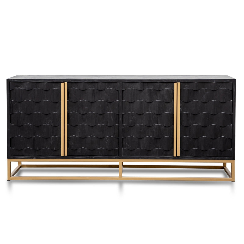 CDT2922-NI 1.78m Sideboard - Black Wood with Gold Handle