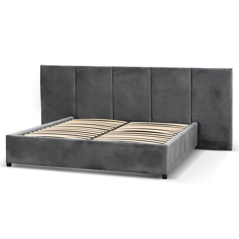 CBD6586-MI Queen Bed Frame - Charcoal Velvet