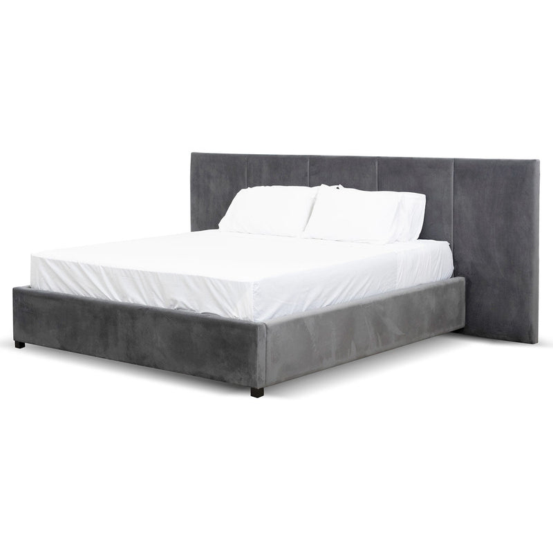 CBD6586-MI Queen Bed Frame - Charcoal Velvet