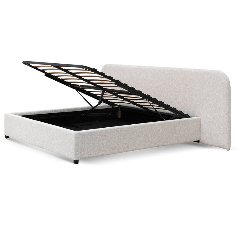 CBD6844-MI Queen Sized Bed Frame - Snow Boucle