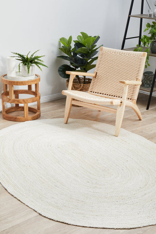 Rug Culture Bondi White Oval Rug