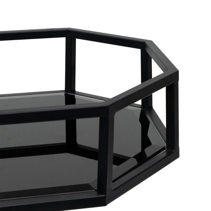 CBR8193-KS Bar Cart - Mirror and Black Base