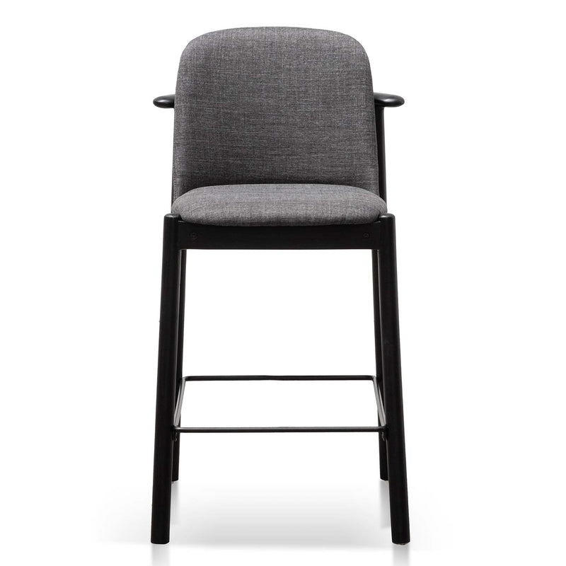 CBS6670-SD 65cm Fabric Bar Stool - Pepper Grey Seat and Black Frame