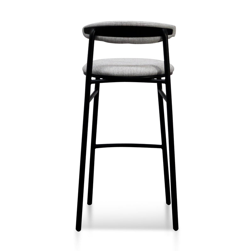 CBS6919-SD 65cm Fabric Bar Stool - Silver Grey and Black Legs