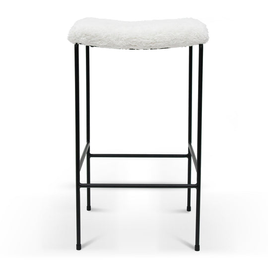 BS8164-SU 65cm Bar Stool - White Synthetic Wool