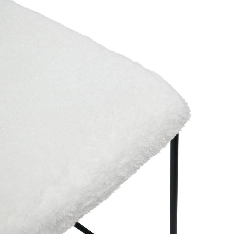 BS8164-SU 65cm Bar Stool - White Synthetic Wool