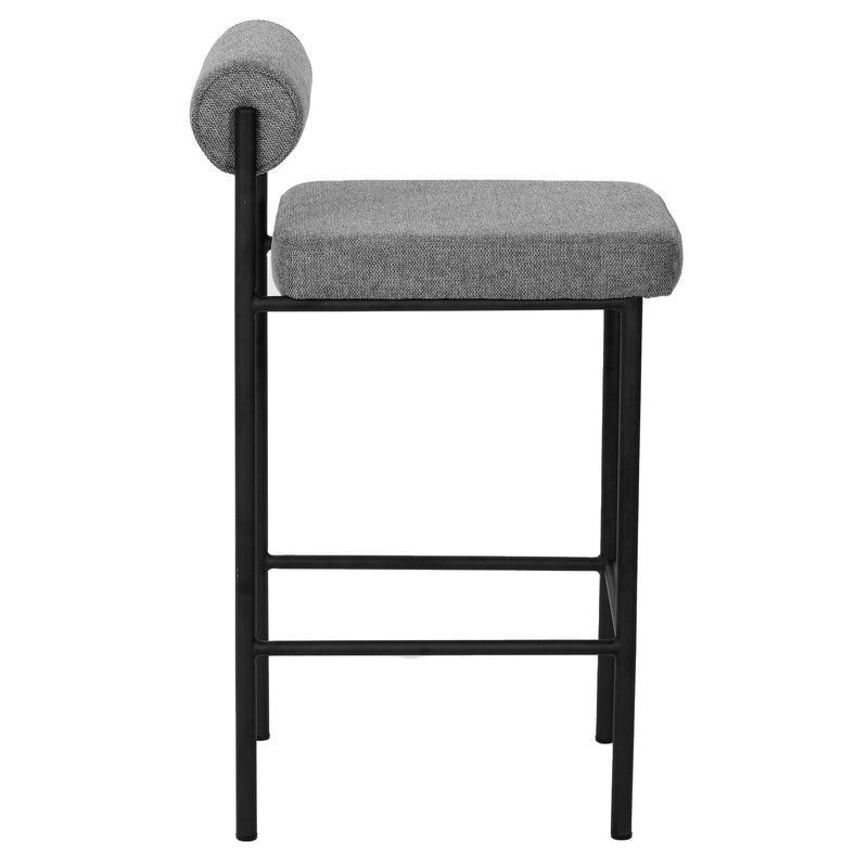 CBS8169-FH 65cm Fabric Bar Stool - Grey (Set of 2)