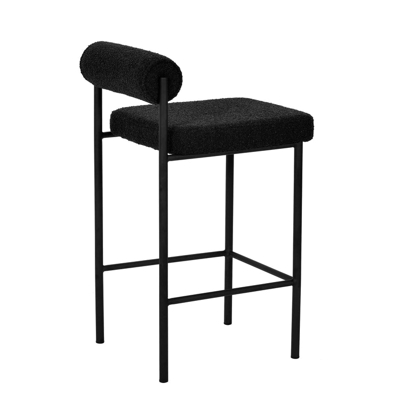 CBS8170-FH 65cm Bar Stool - Black Boucle (Set of 2)