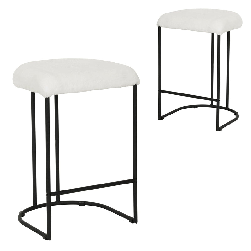 CBS8210-FH 65cm Bar Stool - White Rabbit (Set of 2)