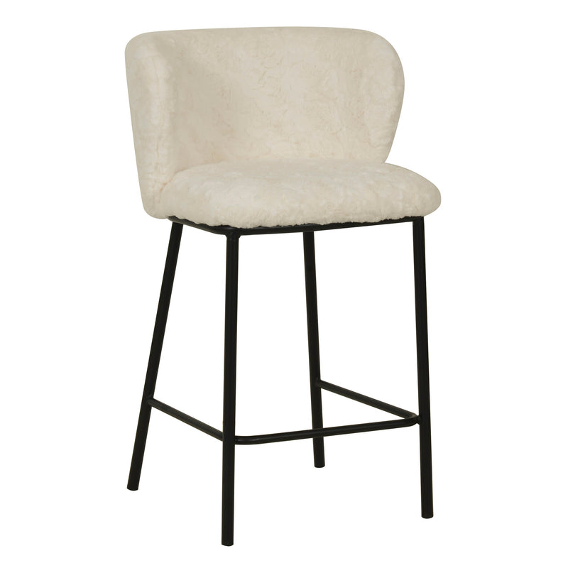 CBS8211-FH 65cm Fabric Bar Stool - White Rabbit (Set of 2)