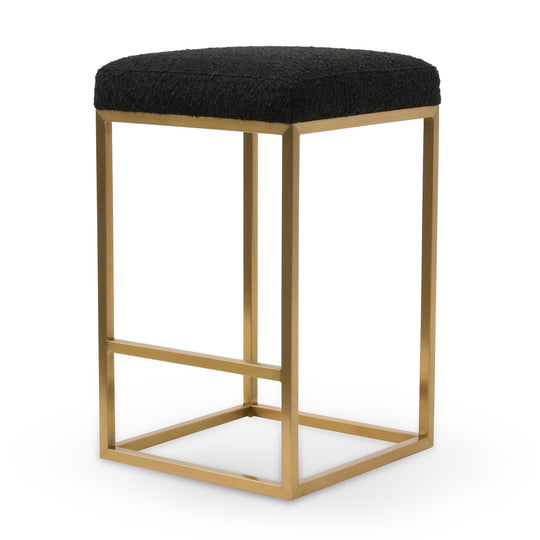 CBS8223-BS Black Boucle Bar Stool - Golden Base