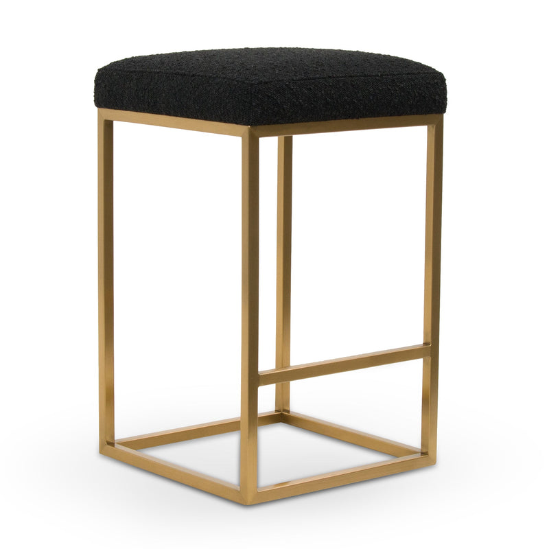 CBS8223-BS Black Boucle Bar Stool - Golden Base