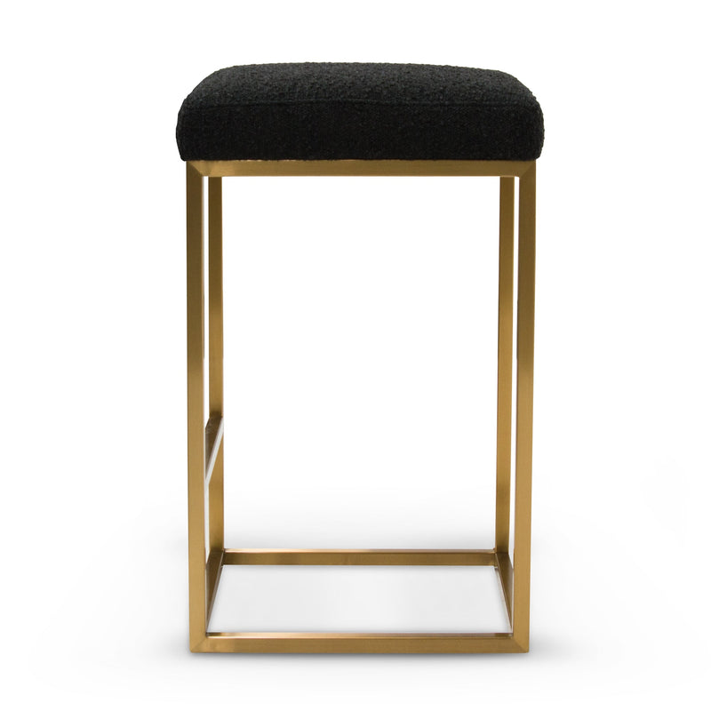 CBS8223-BS Black Boucle Bar Stool - Golden Base