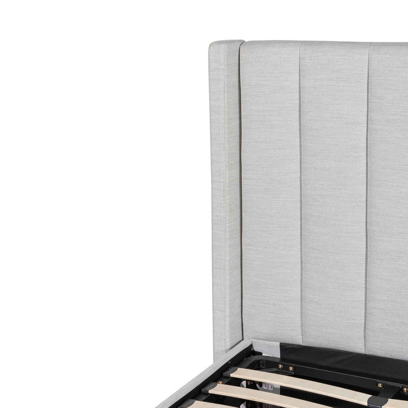 CBD6359-YO Fabric Single Bed Frame - Pearl Grey with Storage