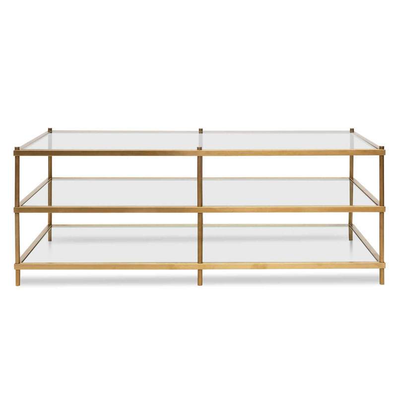 CCF6391-KS 1.2m Glass Coffee Table - Gold Base