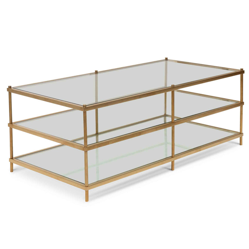 CCF6391-KS 1.2m Glass Coffee Table - Gold Base