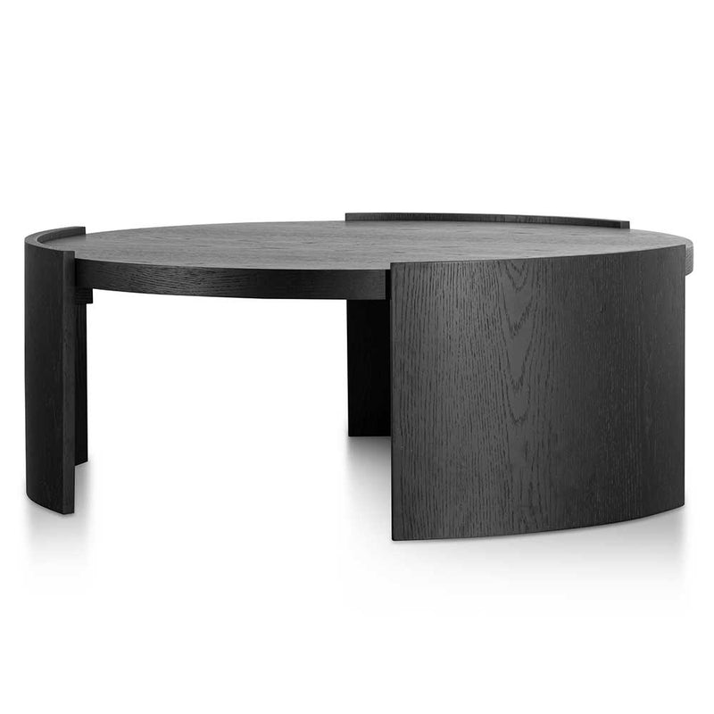 CCF6416-CN 100cm Wooden Round Coffee Table - Black