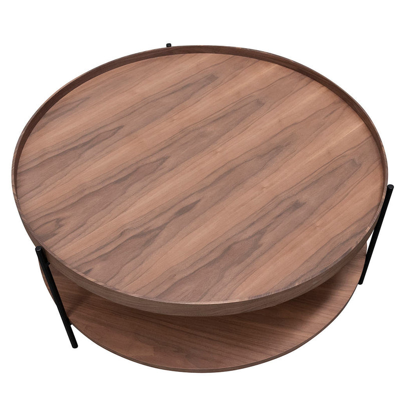 CCF6848-DW 90cm Round Coffee Table - Walnut